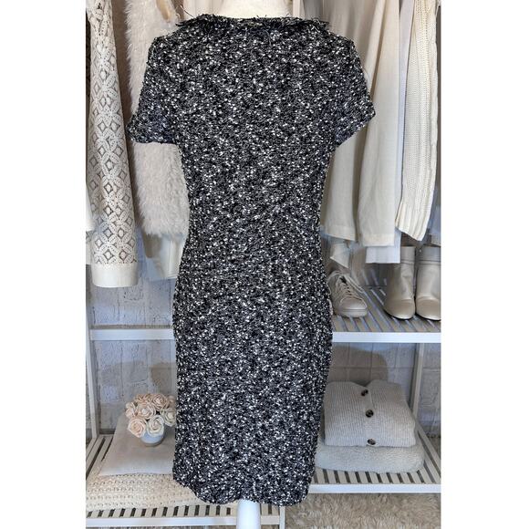 Ann Taylor Women's Size XS Tall Black and White Boucle Knee Length Dress #0096 - Picture 3 of 7